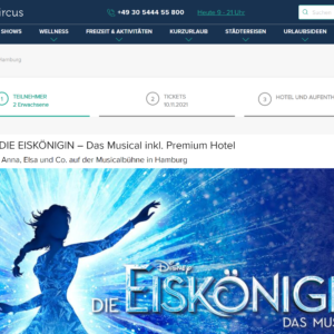 Disneys DIE EISKÖNIGIN - Das Musical inkl. Premium Hotel